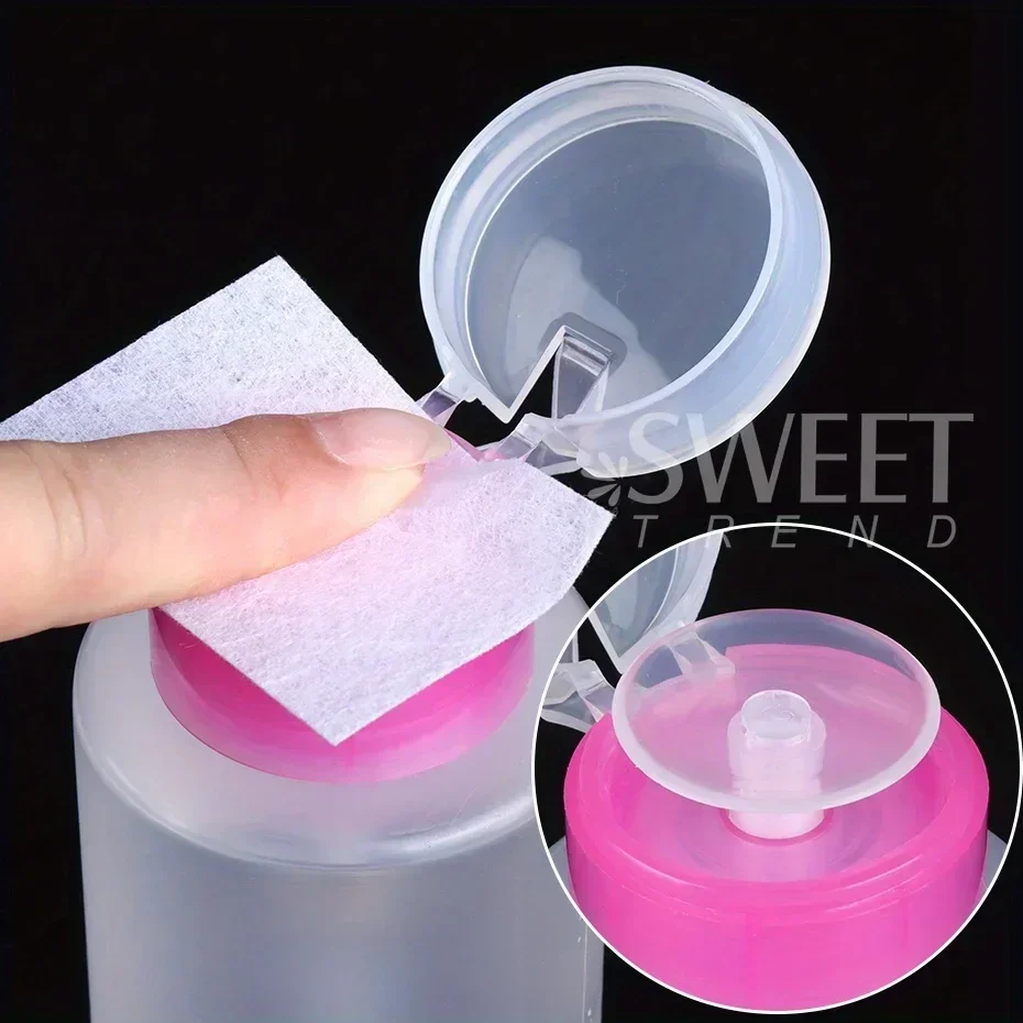 Empty Press Nails Polish Remover Bottle Portable Push Down Pump Dispenser Tool Liquid Container Refillable Salon Accessory 150ml