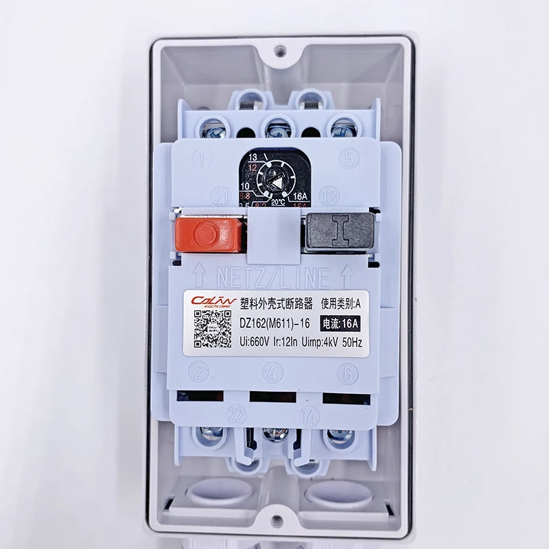 Motor Protection Circuit Breaker DZ162-16 (M611) with Waterproof Box Motor Protection Switch 10A16A