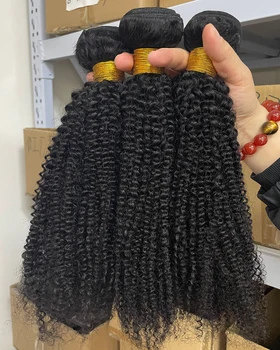 Afro Kinki Curly Human Hair Bundles Tissage Cheveux Humains Mongolian Afro Curl 1/2/3 Bundle Deals 4C Human Hair Extensions 1