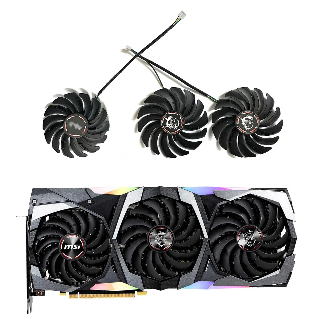 3 Pz 95/87Mm Muslimexatex Rtx 2080 Gpu Ventola Per Msi Geforce Rtx 2080 2080Ti 2070 Super Gaming X Trio Ventola Grafica