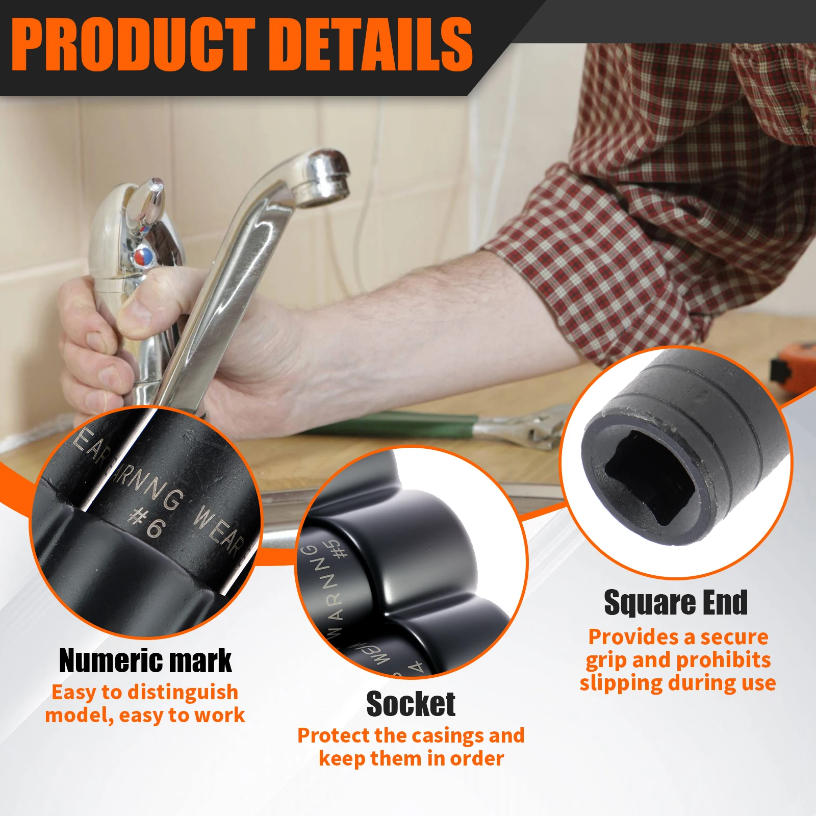 8/16Pcs Tap Socket Set 1/4inch and 3/8inch Drive Steel Tapping Socket Set  with Storage Holder Tap Socket Kit for Confined Space