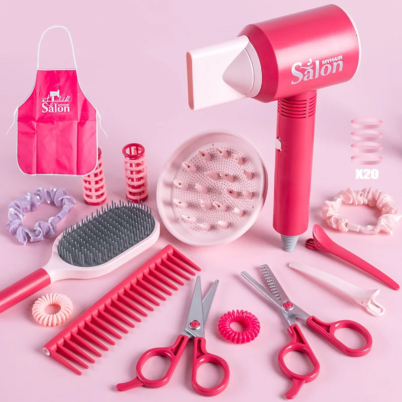 女の子美容サロンセットごっこ遊び人形ヘアスタイリストドライヤーヘア