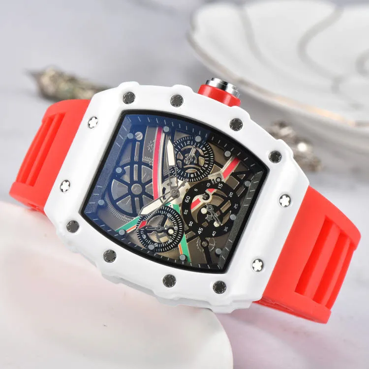 

2023 Top luxury RM personality fashion imitation ceramic wine cask type men's quartz watch Reloj Hombre