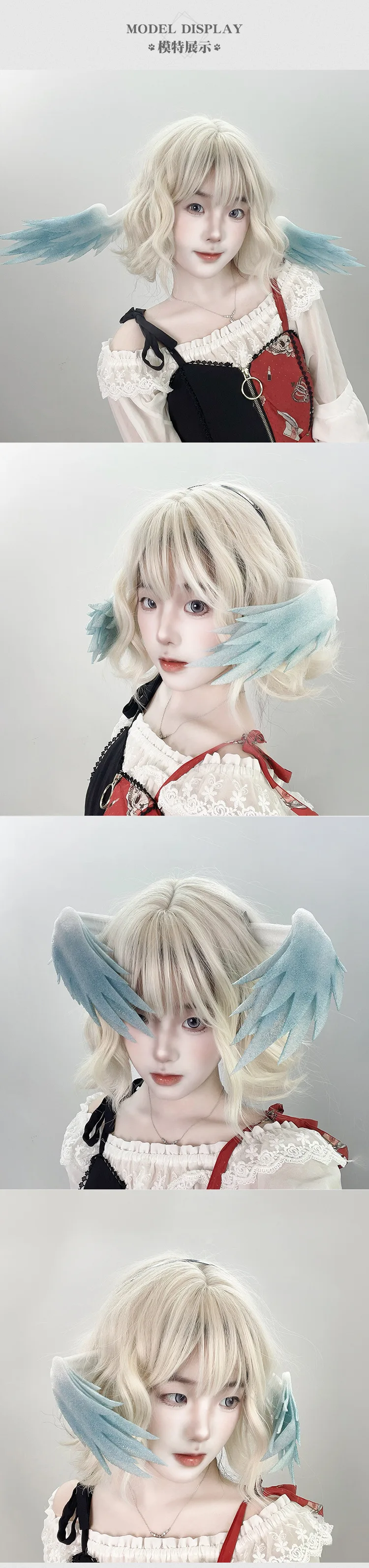 Lolita Robin Vogelflügel Haarspangen Mädchen Anime Halloween Cosplay Haarschmuck Engelsflügel Haarnadeln Requisiten Zubehör Geschenke – Detail 4