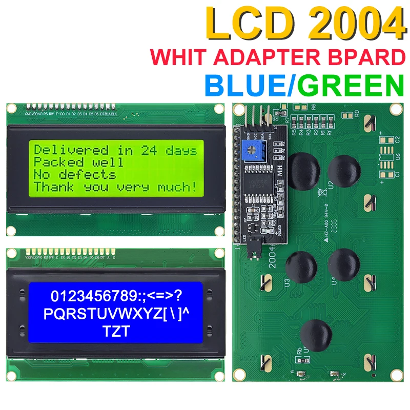 Display LCD 20x4 Caratteri Con Interfaccia I2C - Retroilluminazione Blu, Per Arduino Raspberry Pi - Foto 4