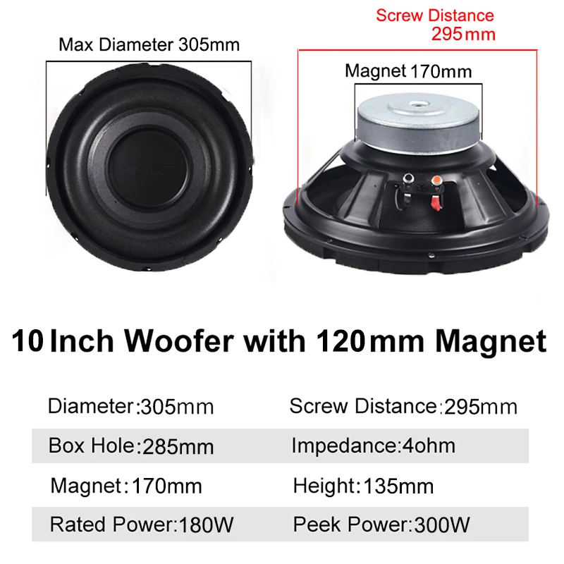 12Inch 180W 4Ohm Woofer Speaker Low Frequency Audio Heavy Bass SubWoofer DIY Hifi Sound Home Theater Louderspeaker 170MM Magnet