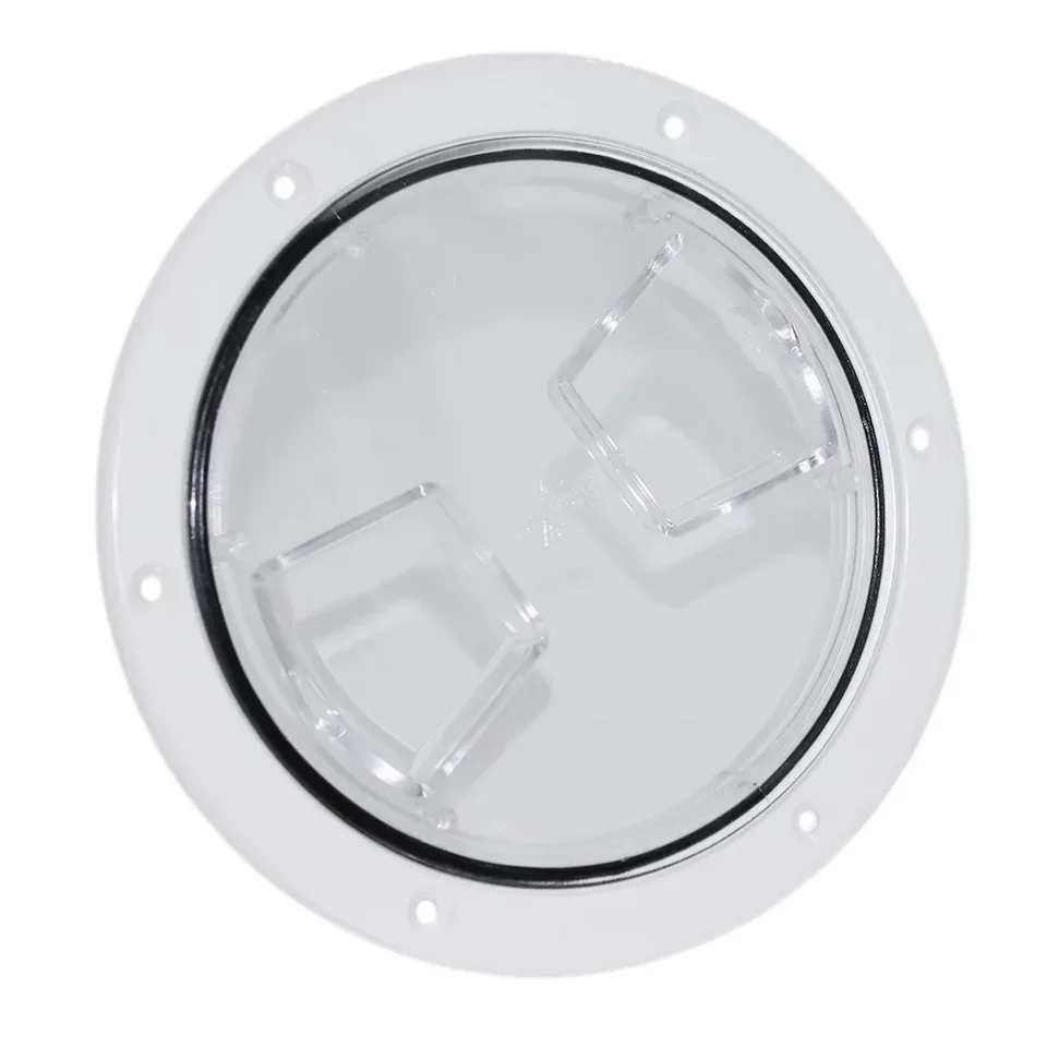 Coperchio Per Portello Barca In ABS 6 Pollici (151mm) – Rotondo, Bianco, Antiscivolo E Resistente - 3