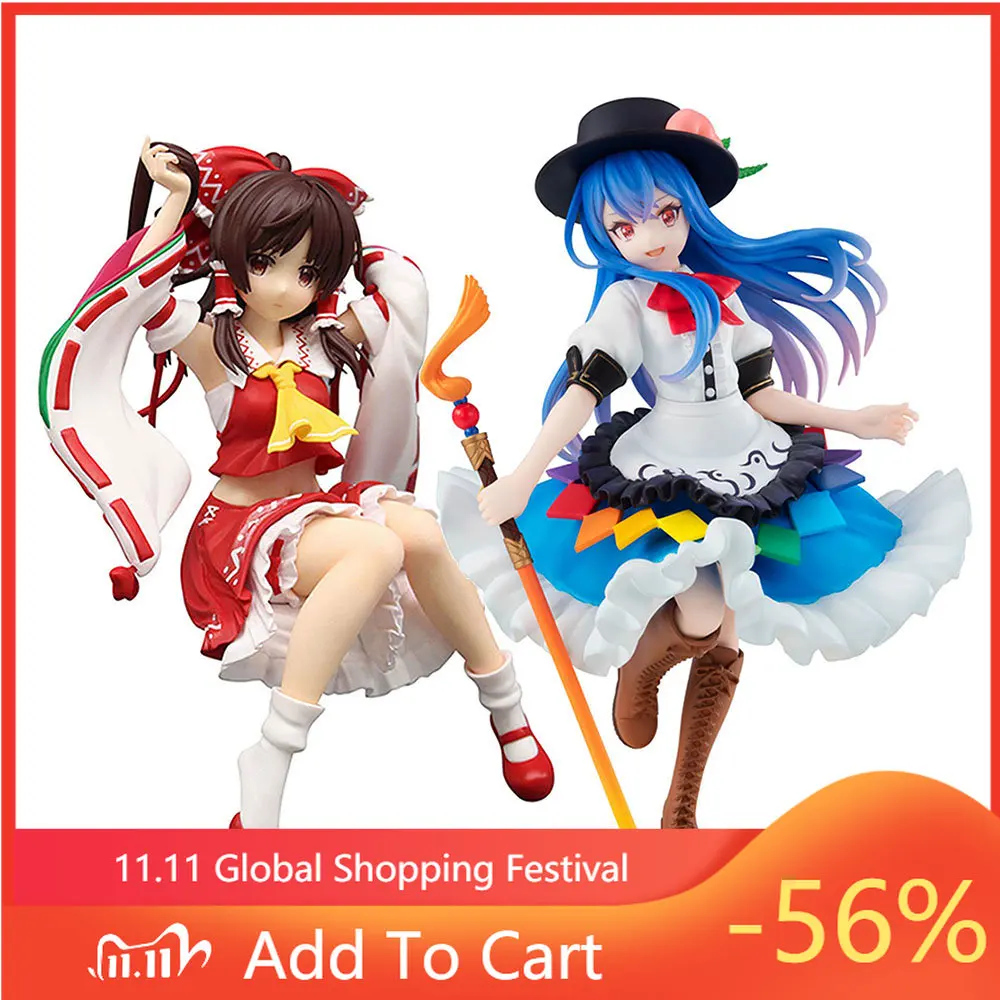 

【In Stock】 Original FuRyu Anime Action Figures Touhou Project Hakurei Reimu/Hinanawi Tenshi PVC Model Holiday Gift Cartoon Dolls