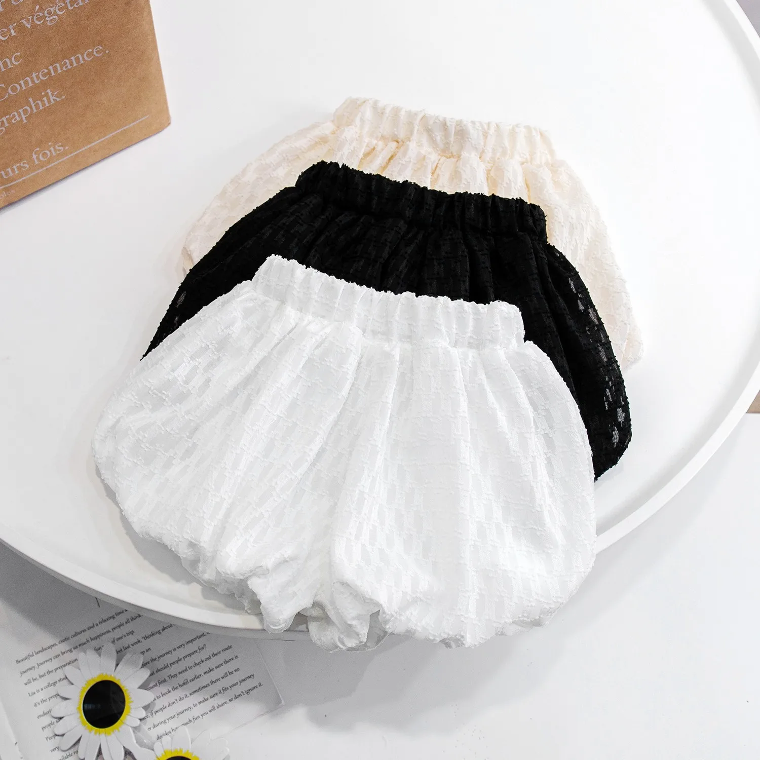 Girls' Summer Shorts New Baby Cute Bubble Lantern Short Pants Children's Korean Style Versatile Dance Hotpants