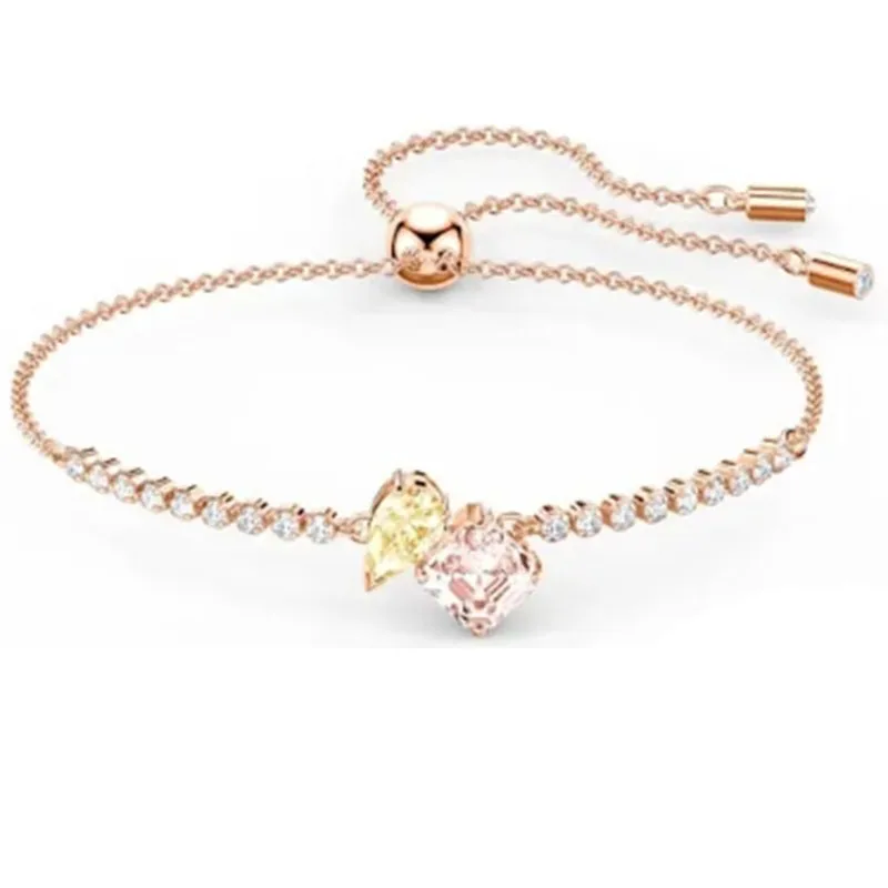 

Элегантные модные аксессуары Роскошный Блестящий Бриллиант 2023 новый изысканный женский браслет из розового золота рождественский подарок бесплатная доставка