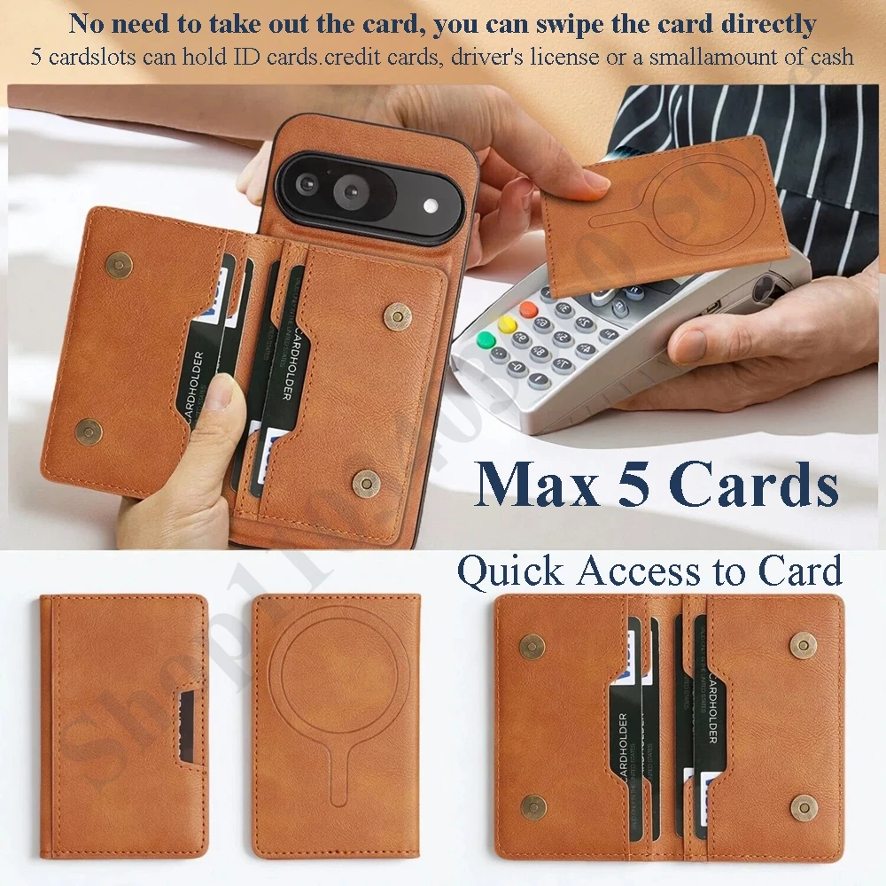 Premium 2-in-1 Leather Phone Case with Magnetic Wireless Charging & Card Slots