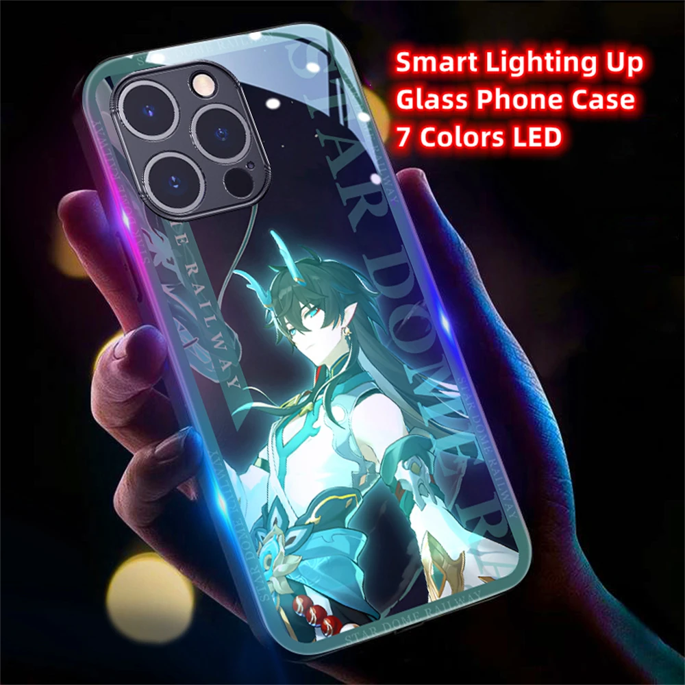 Hot Sale Star Rail LED Light Phone Case Glitter Shockproof Back Cover For iPhone 15 14 13 12 11 Pro Max XR XS Plus 6 7 8 SE2020