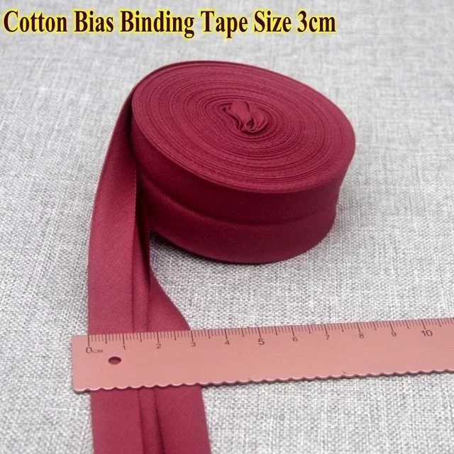 Ruban Biais Coton 30 Mm X 5 M – Couleur Unie – Pour Couture, Bricolage, Déco – 100% Coton Doux Et Résistant