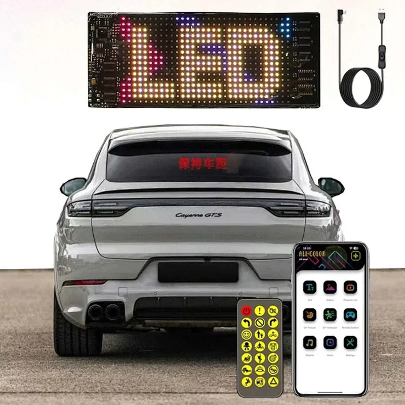 USB 5V Светодиодный экран Знак Прокрутка Рекламный свет APP Control Message Display Board Logo Light Пользовательский текстовый шаблон для игрового автомобиля tesla y, toyota, vw golf 7 6 5 4, audi a5 a3 8p А4 В6