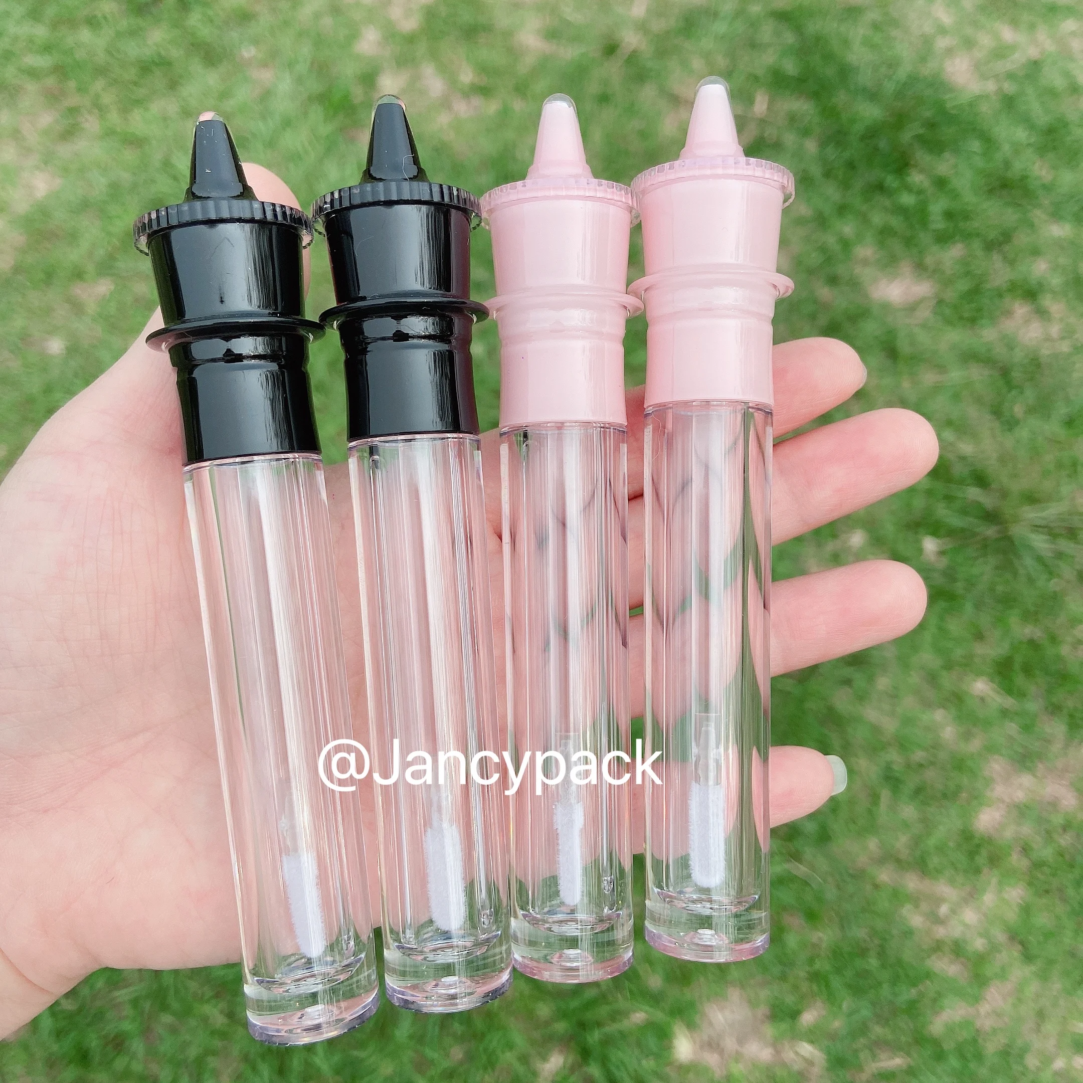 

5ml Empty Transparent Lipgloss Packing Containers Cosmetic pink black star Lip Glaze Tubes Lip Gloss Refillable Bottle