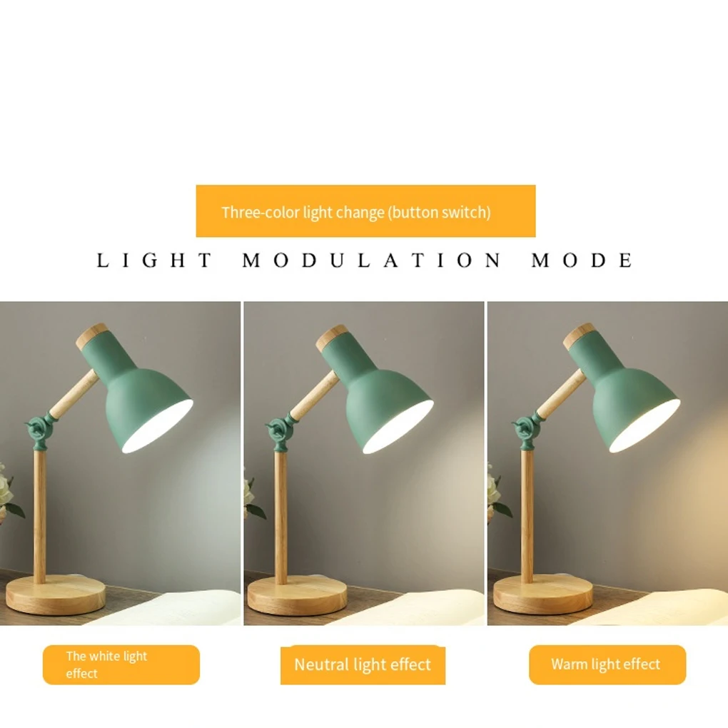 

Reading Table Light Adjustable 3 Colors Desk Lamp Bedroom Dormitory