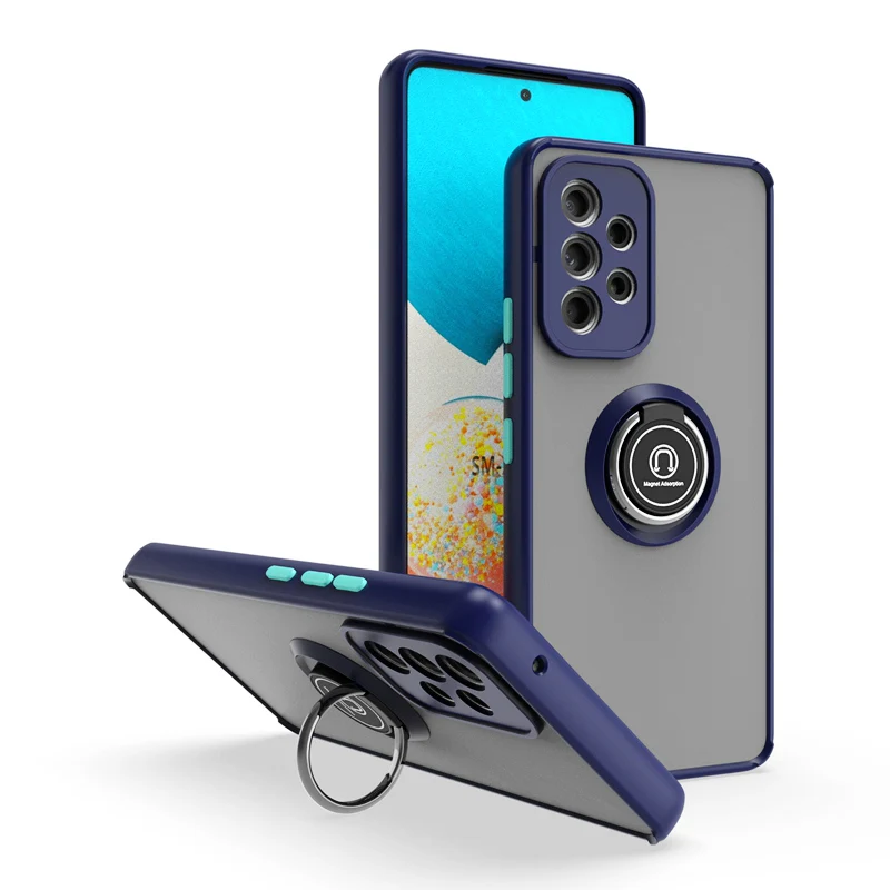 KEYSION Matte Hülle für Samsung A53 A33 A73 5G A23 A13, transparenter Ringständer, stoßfeste Handyhülle für Galaxy A52S_voghion.com