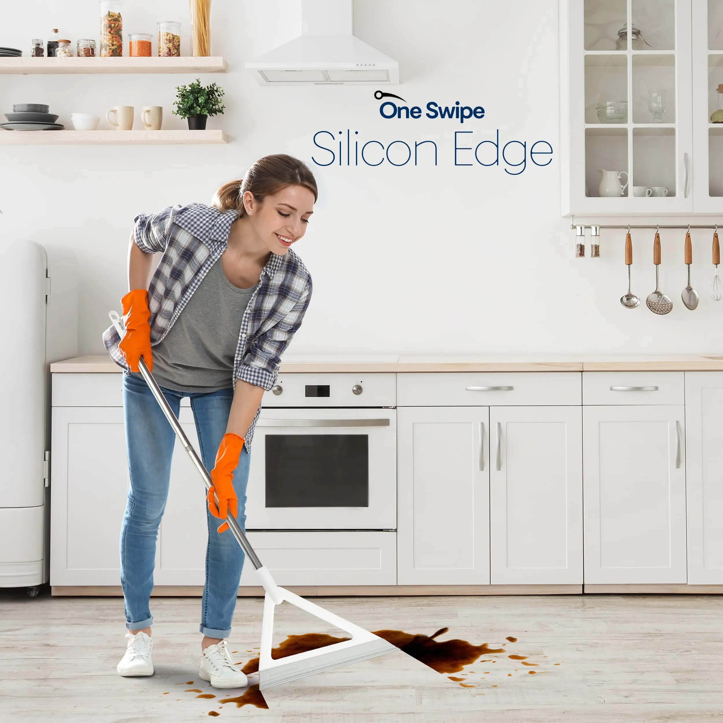 Magic Silicone Broom, Windows, Pet Hair Remover, Squeegee Broom Floor Sweeper with Detachable Head, Household Cleaning Tool