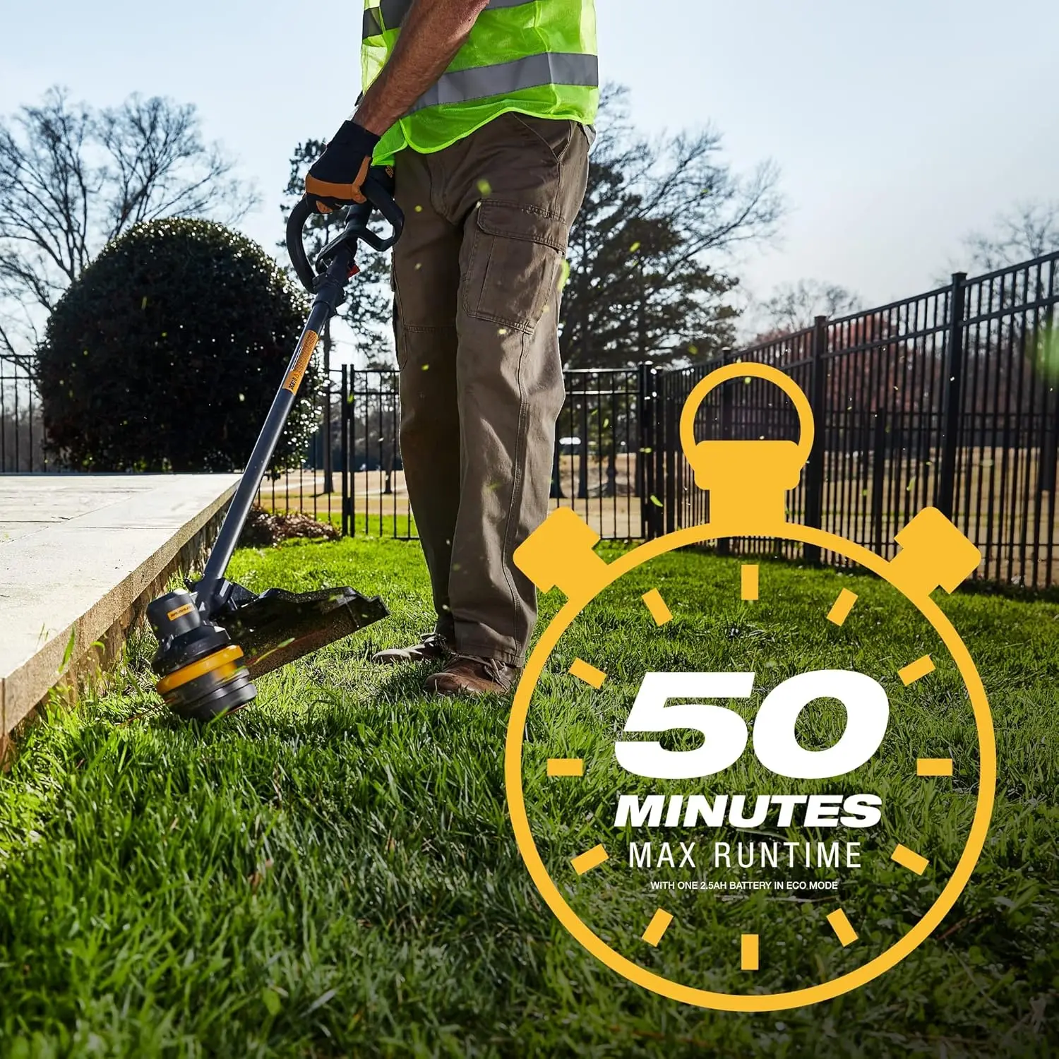 DG610 60V 15&rdquo; Brushless String Trimmer Cordless with Dual Line Bump Feed Head Edger with Quick Line Load Weed Trimmer