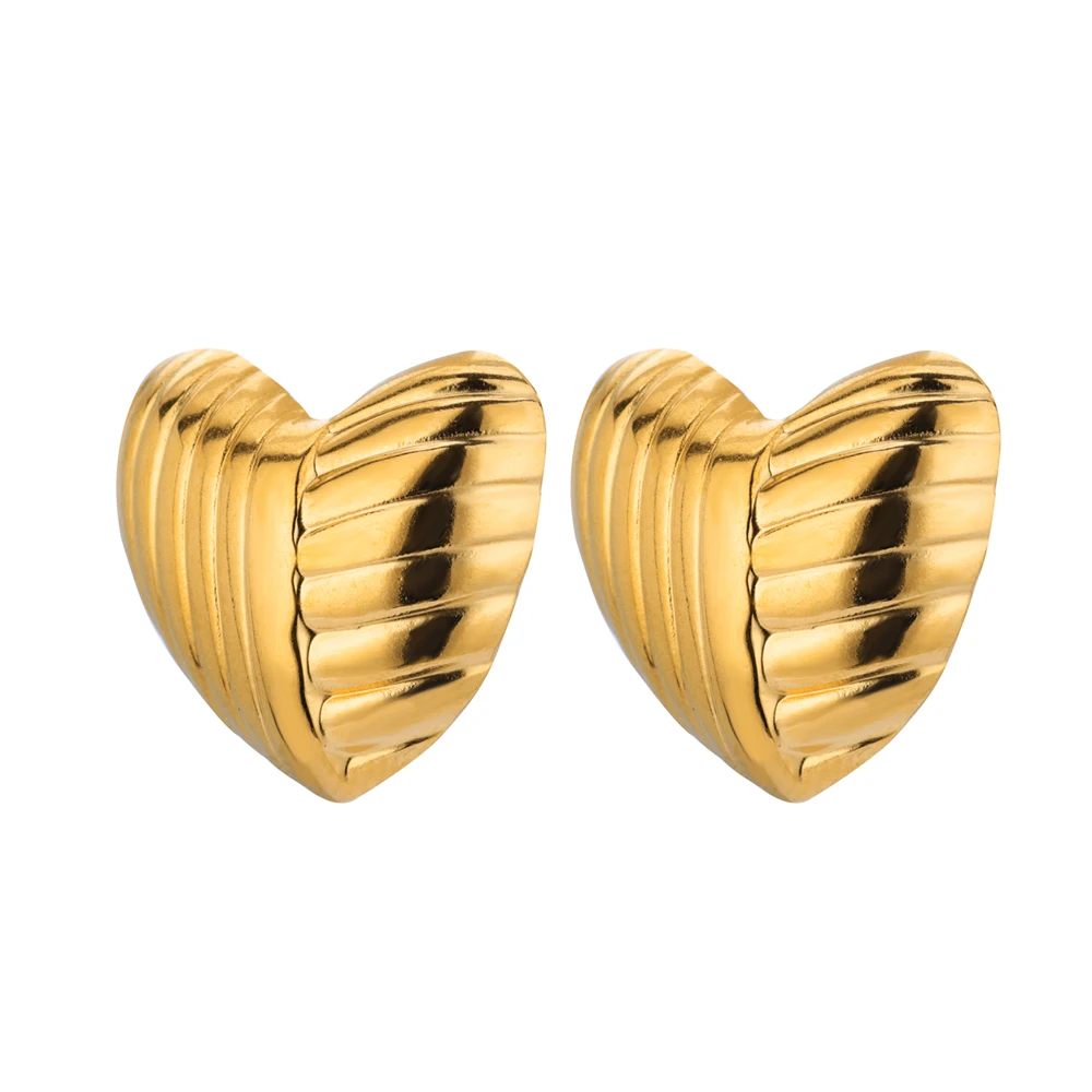 Heart Stainless Steel Stud Earrings for Women