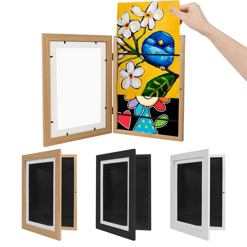 Kids Art Photo Storage Frames Artwork Picture Box Paintings Schoolwork  Display Oil Painting Storage Opening Changeable - AliExpress