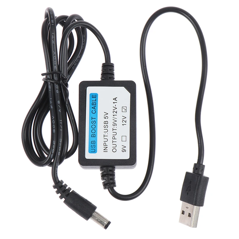 1개 USB 충전 전원 부스트 케이블 DC 2.1x5.5mm 5V에서 DC 9V/12V 1A 스텝업 케이블'