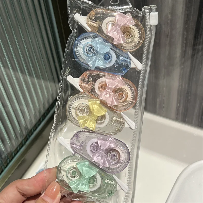 6Pcsx6m Kawaii Bow Correction Tape Set Student Correction Tool Back to School Aesthetic Stationery Student School Supplies - 4