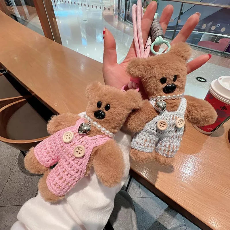 

15 см Kawaii Maillard Bear плюшевый брелок Bean Bear рюкзак кулон анти-цепочка милый автомобильный брелок для девочек и женщин аксессуары для сумок