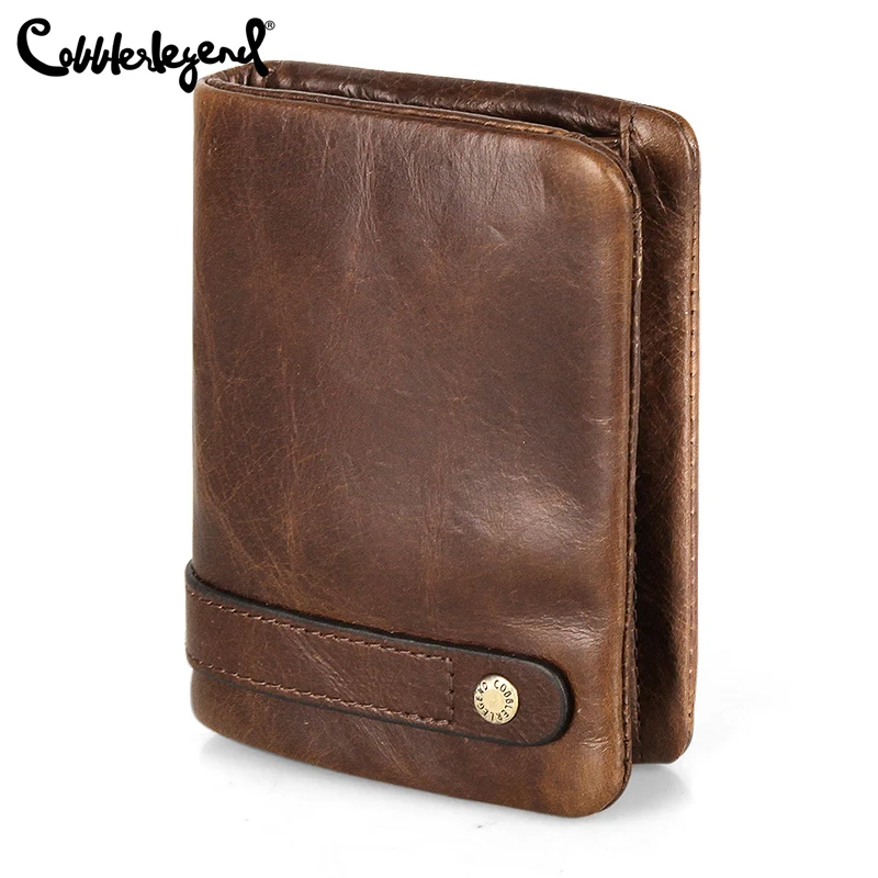 

Cobbler Legend Genuine Leather Wallet For Men Vintage Short Purses Card Holder Wallets Brand Coin Pocket Zip Money Bag For Male