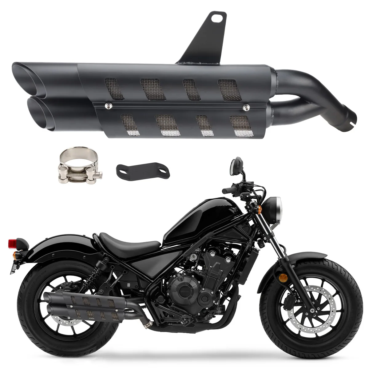 Motorcycle Slip On Muffler Pipe with Heat Shield