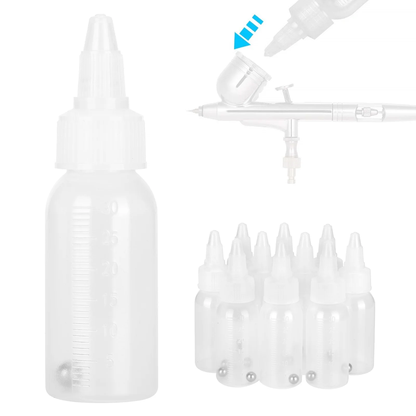 페인트 용기 30ml 빈 페인트병 내식성 스퀴트 안료 조미료 용기(스케일 포함) 스퀴트 안료병