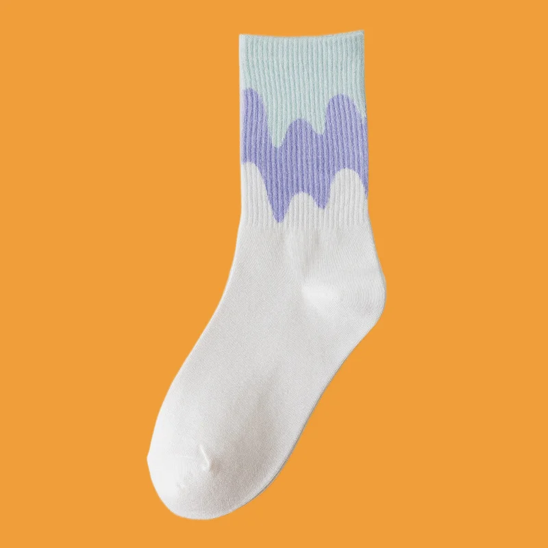 11/22 Pairs Summer High Quality Women's Sock Solid Color Lace Tulip Embroidery Women's Cotton Socks Breathable Mid Tube Socks