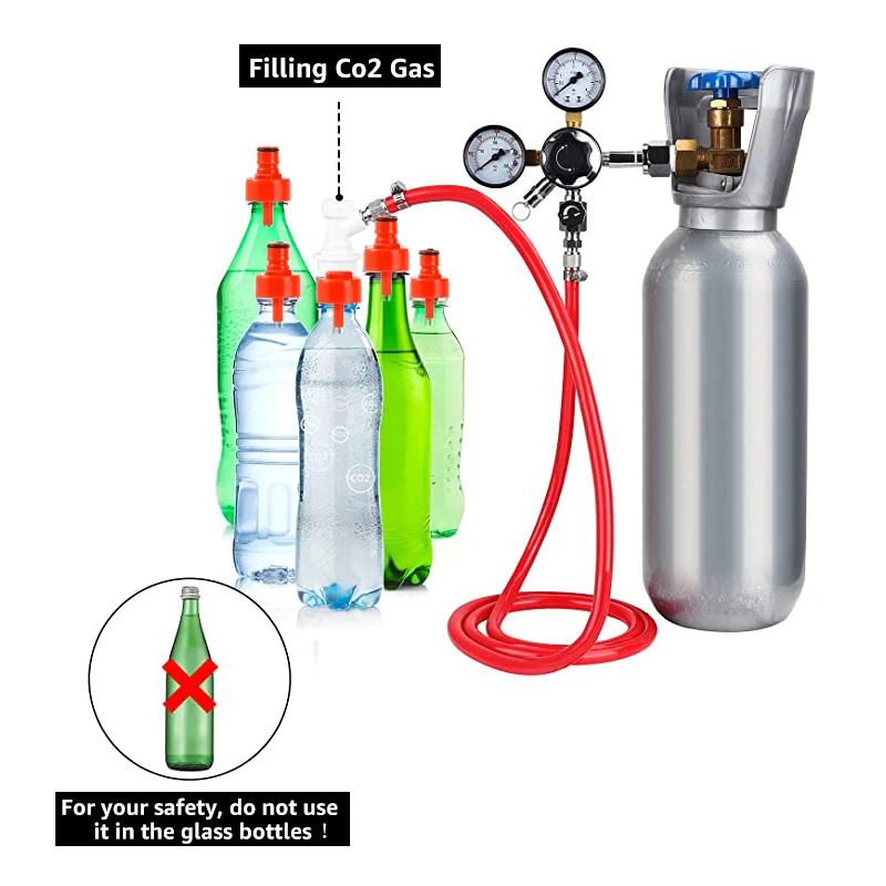 Carbonation caps homebrew fitting for making soda water carbonated beer
