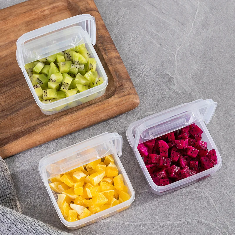Storage Box Plastic Refrigerator Storage Cheese Box Cheese Container Butter Block Slice Storage Box 1pc