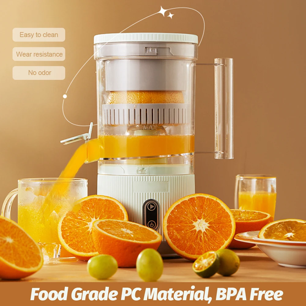 

Electric Juicer USB Rechargeable 120rpm Hands-Free Wireless Portable Automatic Citrus Orange Squeezer for Lemon Grapefruit
