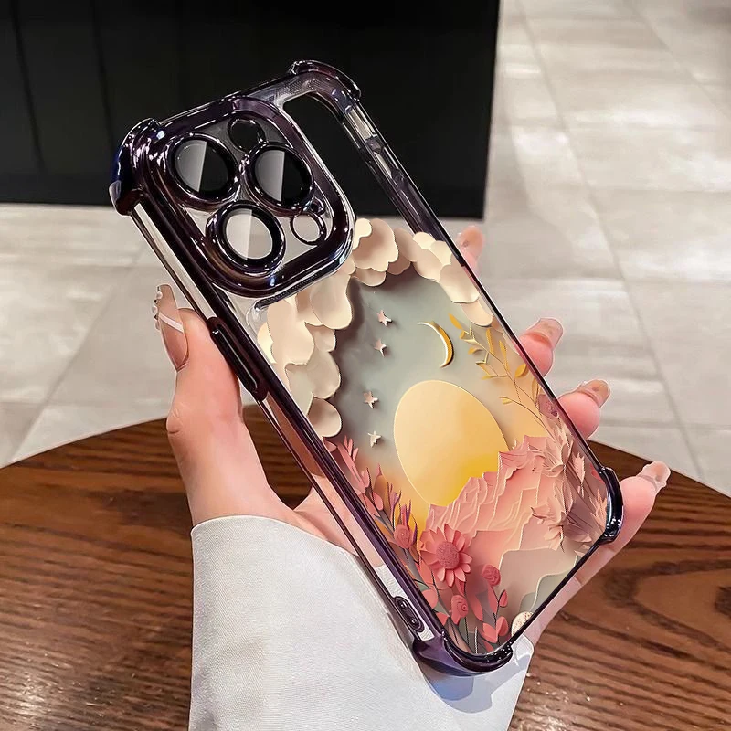 Oil Painting Landscape Plating Phone Case