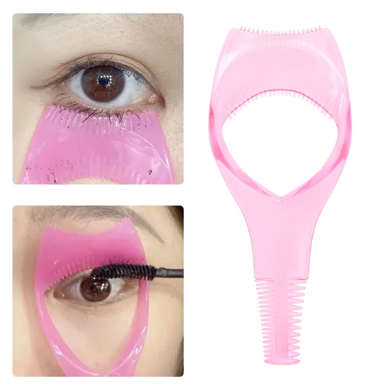 Drei-in-one-Funktion Wimpern Aids Rosa Tragbare Kunststoff Wimpern Unterstützen Make-Up Zubehör Schönheit Faul Anfänger Wesentliche