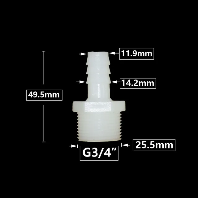 3/4 Hüvelykes Szál A Barb -Hoz 10/12/11/16/18/25 Mm -Es Műanyag Tömlő Csatlakozó Illesztő Öntözőrendszer Csőcsatlakozó - Image 3