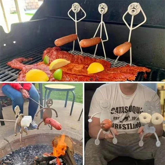 Hordozható Hot Dogpörkölt Állvány Bbq Grillezett Kolbászfém Szerszám Grillező Kolbásztartó Sütő Sült Kültéri Kempinghez - Image 2