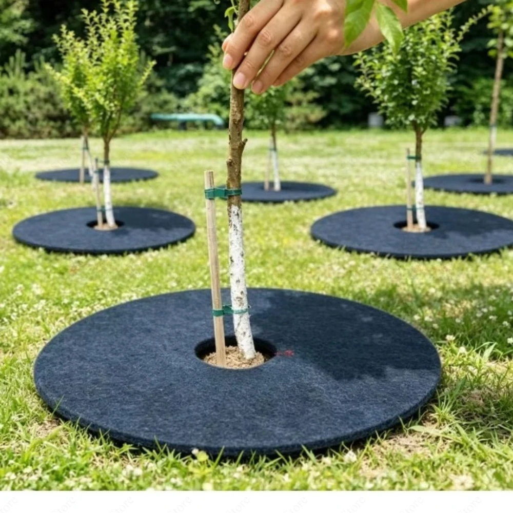 부직포 나무 멀칭 링 잡초 방지 매트 조경용 원단 뿌리 보호막 정원 식물 커버 15-32cm 관리 세트 팩
