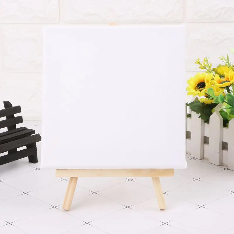 F3MA Mini Canvas and Natural Wood Easel Set Art Artist Stationery Kids Gifts Supplies for Home School Sketching Painting Gift images - 6