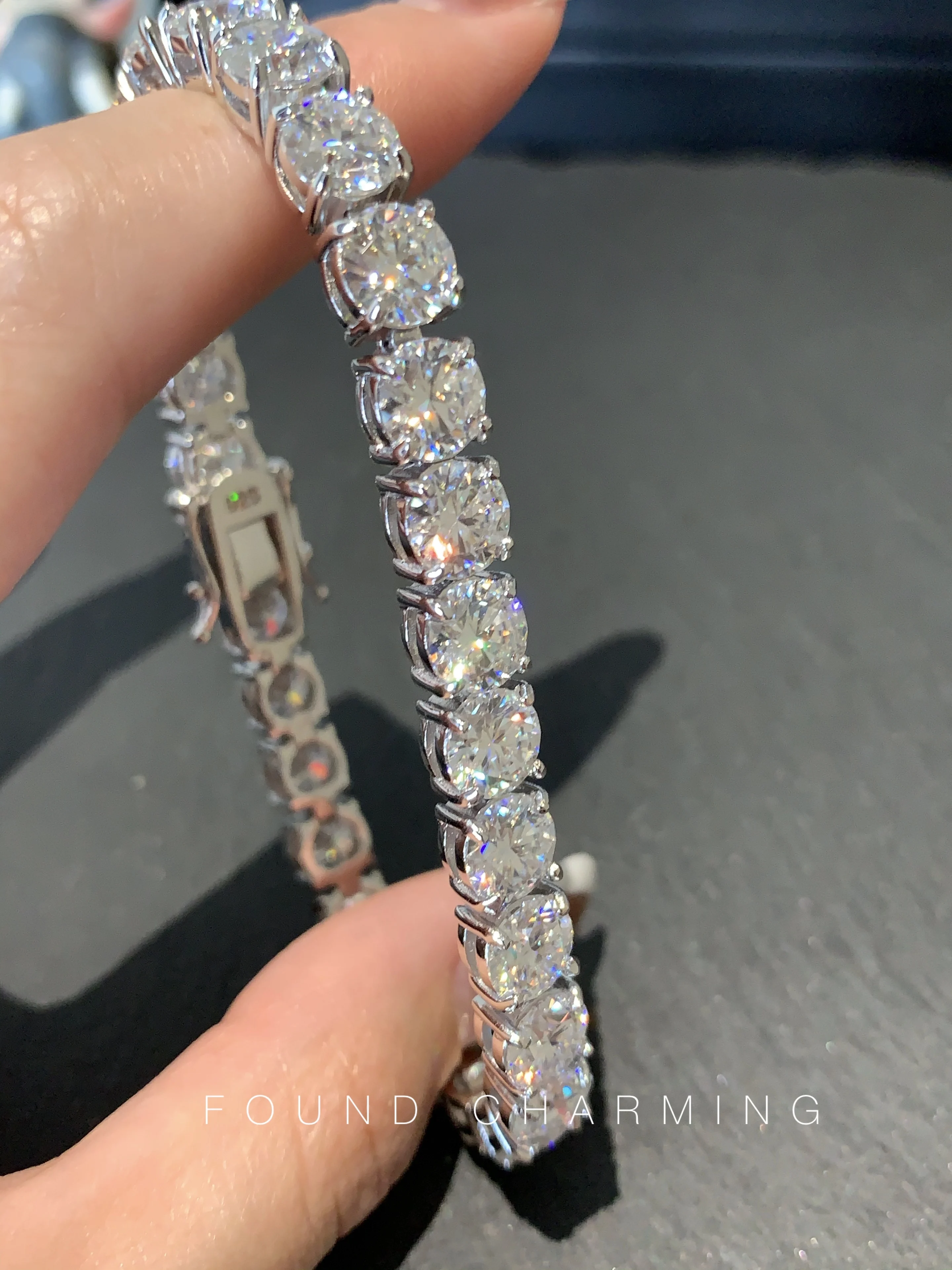 Фото 6,5 мм Icedout Bling Модный D цветной Муассанит, браслет, хип-хоп, ювелирные изделия для мужчин и женщин №3