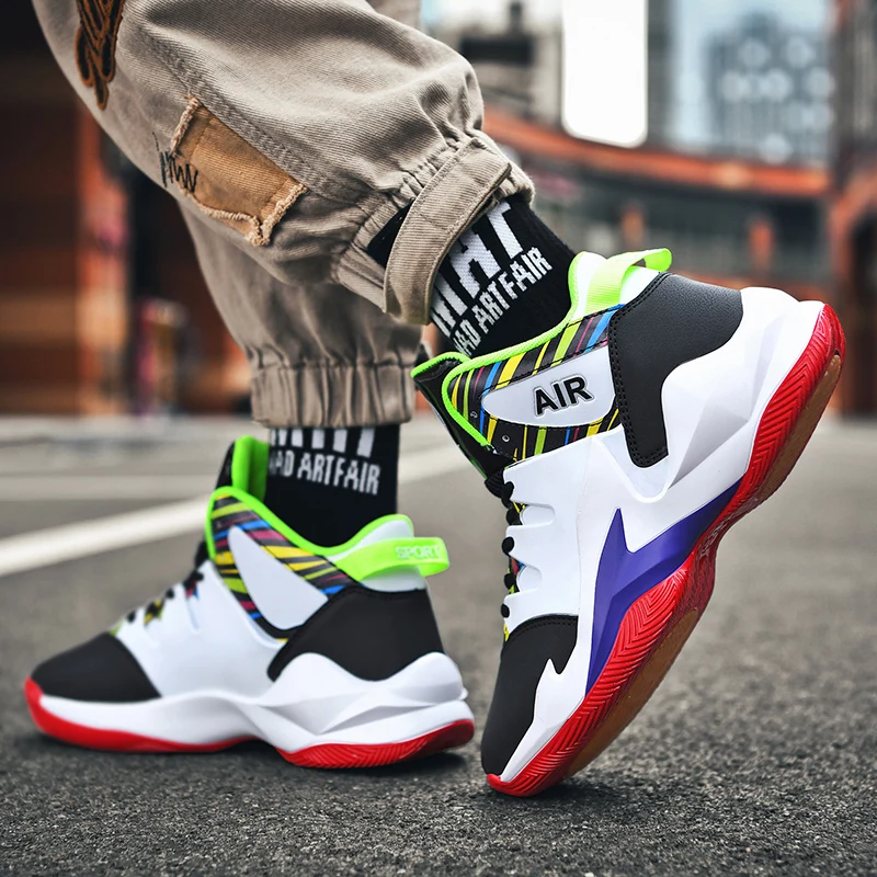 Qciplr Basket Enfant Garcon Chaussures Garçon Basket Fille Mode Respirant Sport Runing Shoes Respirant Légère Sneakers Blanc 29EU