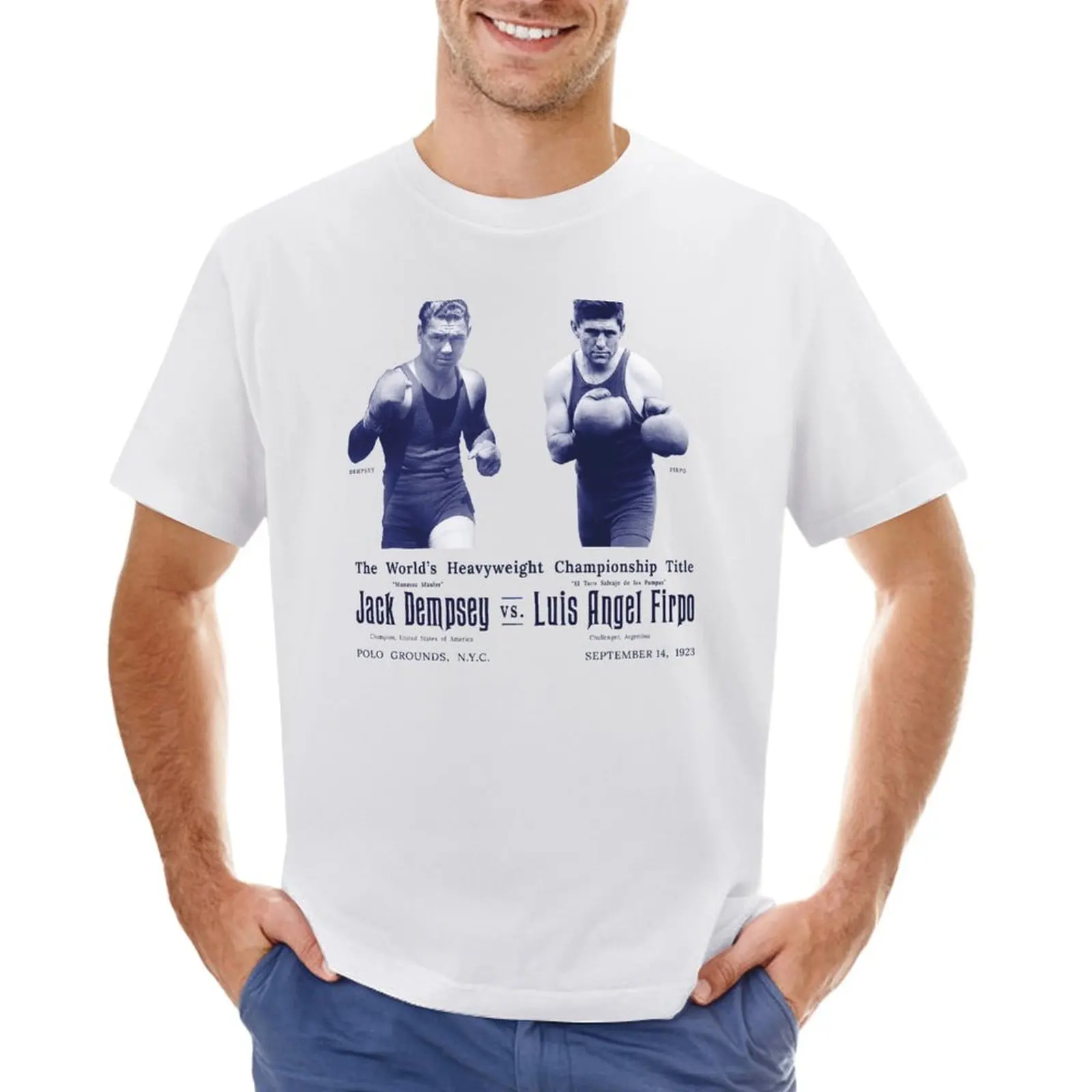 

Jack Dempsey vs Luis Firpo T-shirt aesthetic clothes hippie clothes summer clothes boys animal print workout shirts for men