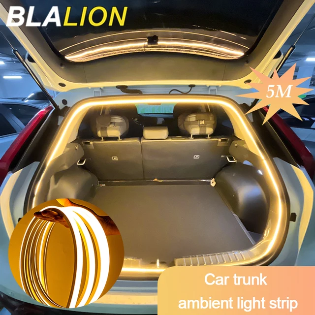 BLALION Flexible LED Strip Car Trunk Light 5M Modified Ambient Lighting Atmosphere Light Waterproof Decorative Lamp Universal