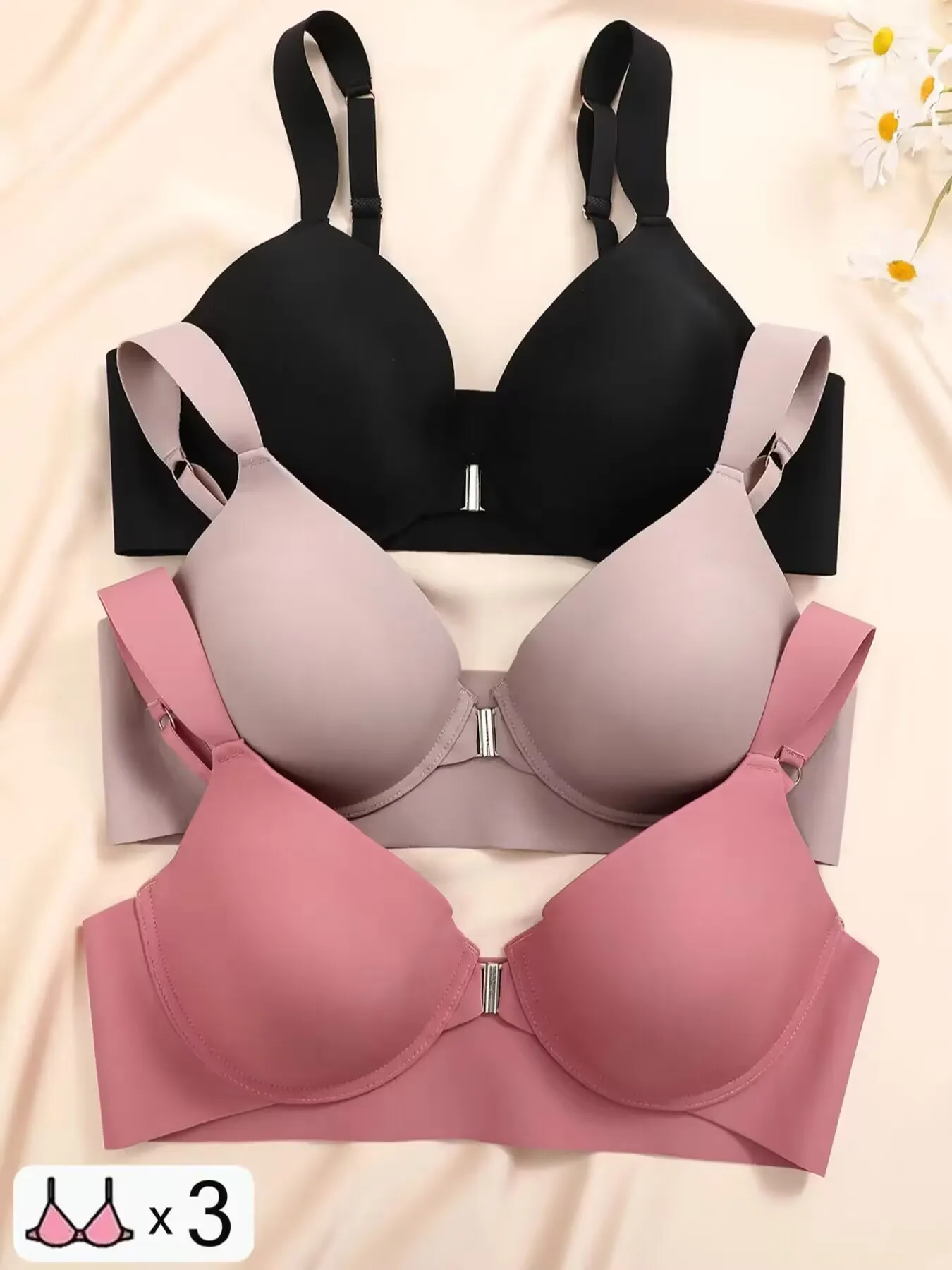 

3Pcs Women Bra Back Smooth Out Shaper Bra Plus Size Wide Band Bras Shapewear Back Fat Smooth Underwear Top Breast Shapers D Cup