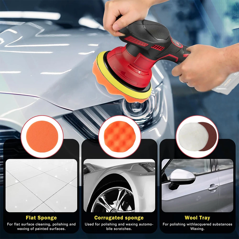 Polishing Machine Cordless Car Polisher Automobile Electric Waxing Repairing Wireless Sander Polish for Milwaukee Makita Battery 5
