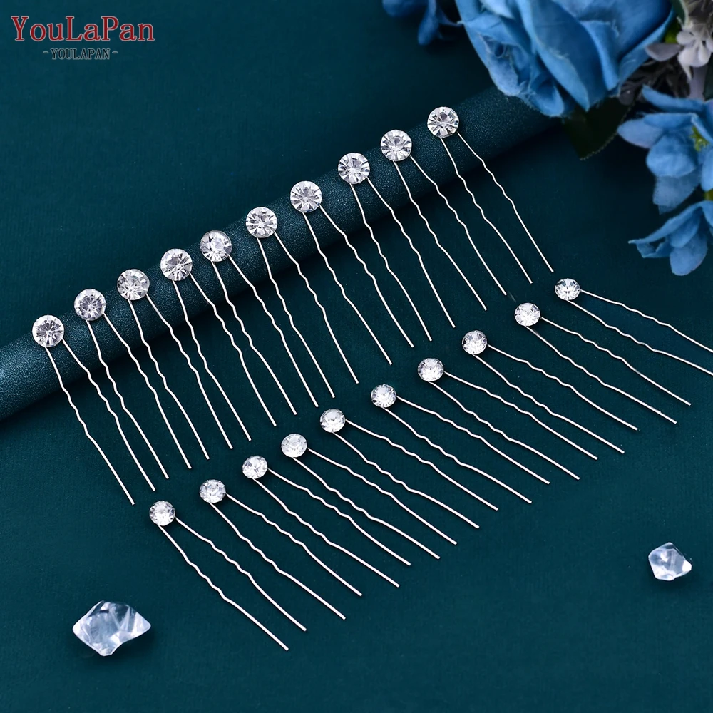 YouLaPan Rhinestone Hairpin Bridal Wedding 20 Piece One Set Fashion Woman Crystal Party Hair Accessories Girlfriend Gift HP535