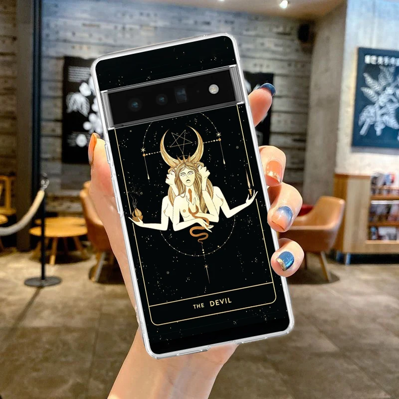 Witches Moon Tarot Mystery Totem Handyhülle für Google Pixel 8 7 6 5 4 4XL Silikon 7A 6A 5A 4A 3A 3AXL Pro 5G Transparente Hülle – Detail 1