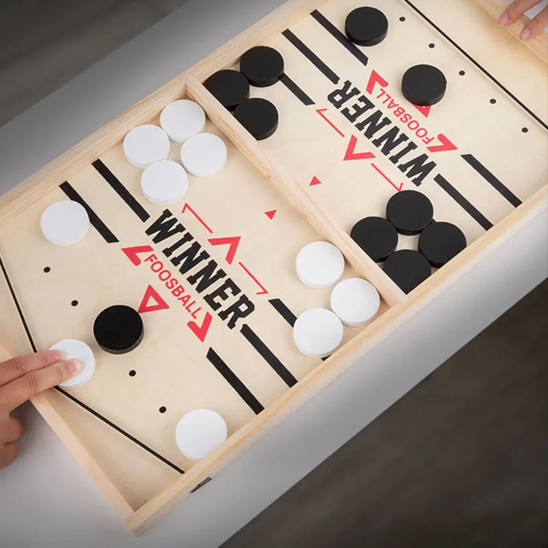 Two Players Against Wooden Billiard Board Game Fun Family Parent-Child Interactive Catapult Competitive Educational Set Toys 4
